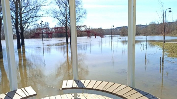 Из-за подъёма воды в Тойме затопило набережную в Елабуге