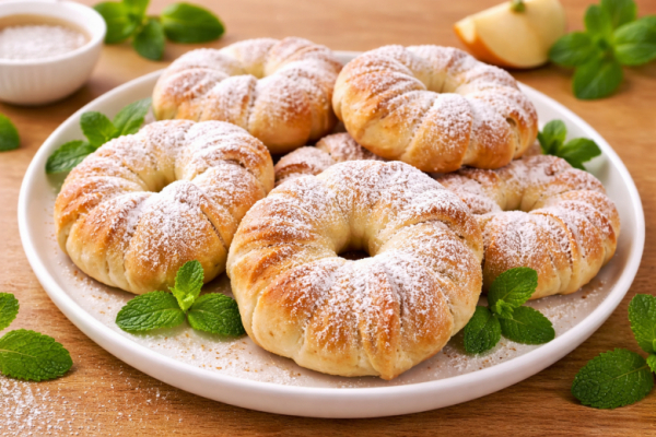 Двойные колечки из пачки слоеного теста: 10 минут, а вкус круче, чем у пирожных, &mdash; с яблоком и ананасом