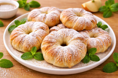 Двойные колечки из пачки слоеного теста: 10 минут, а вкус круче, чем у пирожных, &mdash; с яблоком и ананасом