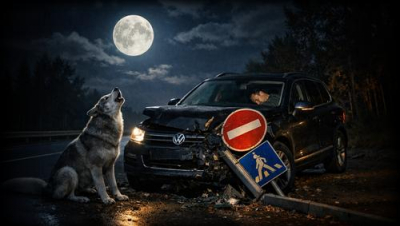 Пьяный пенсионер таранил столбы, думая, что его джип, это танк Leopard