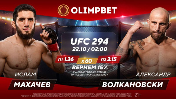 Махачев vs Волкановски: кешбэк от Olimpbet на второй &quot;бой года&quot;!