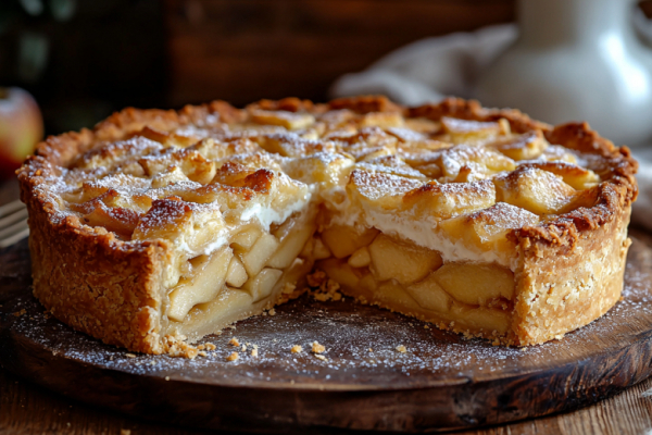 Насыпной яблочный пирог &laquo;Три стакана&raquo;: смешиваем сухие ингредиенты с тертыми фруктами &mdash; и в духовку